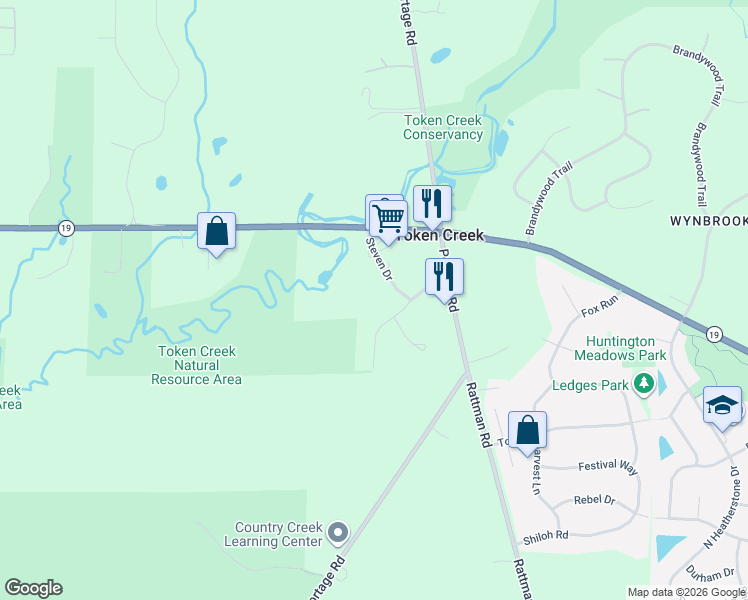 map of restaurants, bars, coffee shops, grocery stores, and more near 6559 Portage Road in DeForest