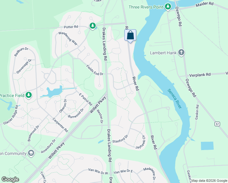 map of restaurants, bars, coffee shops, grocery stores, and more near 8742 Tallwood Ridge in Baldwinsville
