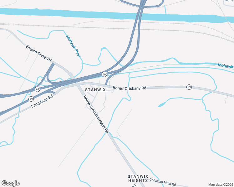 map of restaurants, bars, coffee shops, grocery stores, and more near 6886 Stanwix Avenue in Rome