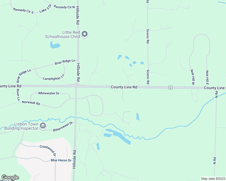 map of restaurants, bars, coffee shops, grocery stores, and more near N95W24749 County Road Q in Colgate