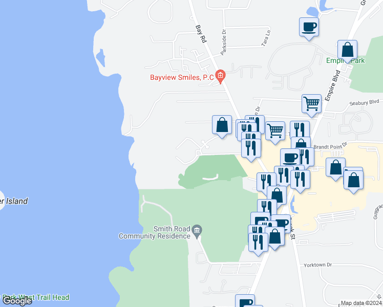map of restaurants, bars, coffee shops, grocery stores, and more near 200 Kidd Castle Way in Webster