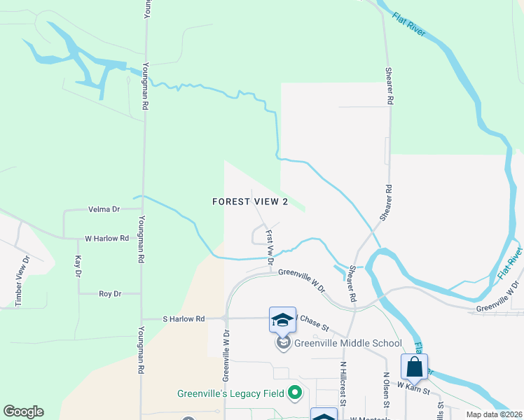 map of restaurants, bars, coffee shops, grocery stores, and more near 1473 Trailview Drive in Greenville