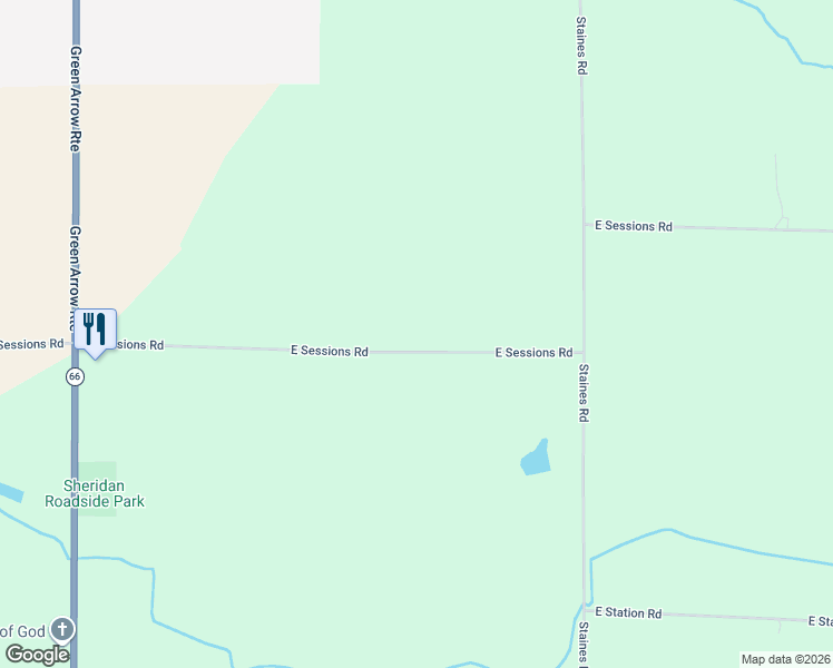 map of restaurants, bars, coffee shops, grocery stores, and more near 675 East Sessions Road in Sheridan