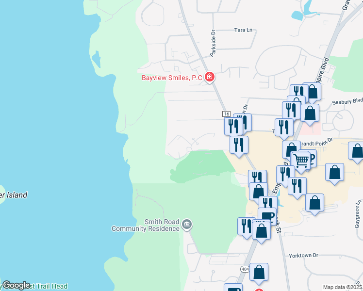 map of restaurants, bars, coffee shops, grocery stores, and more near 200 Kidd Castle Way in Webster