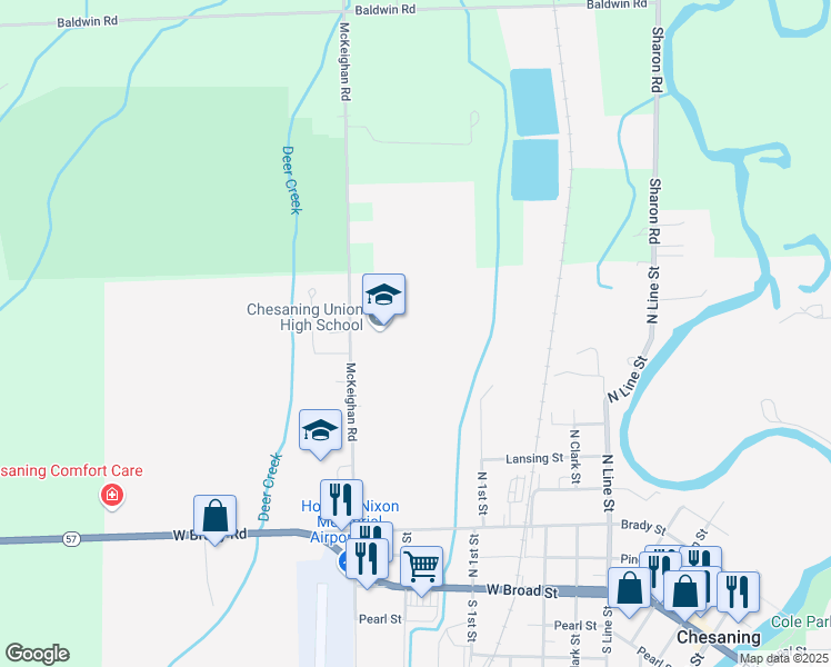 map of restaurants, bars, coffee shops, grocery stores, and more near 850 North 4th Street in Chesaning
