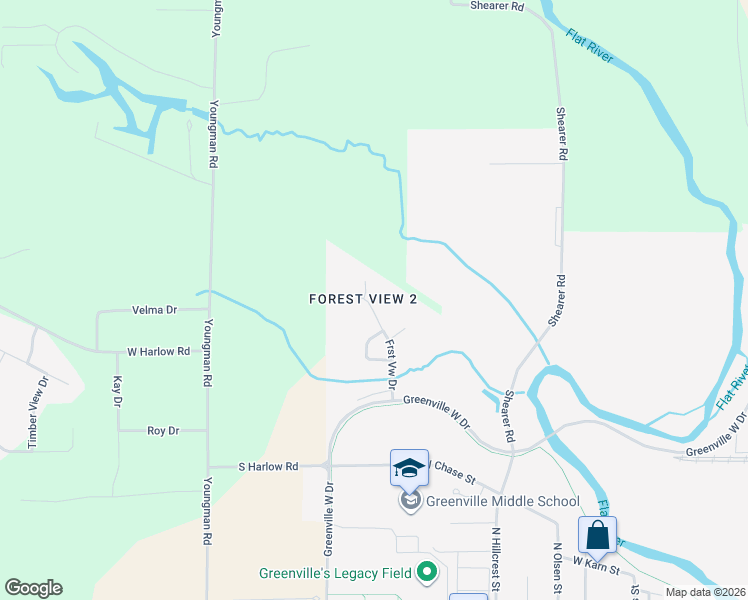 map of restaurants, bars, coffee shops, grocery stores, and more near 1403 Ridgeview Drive in Greenville