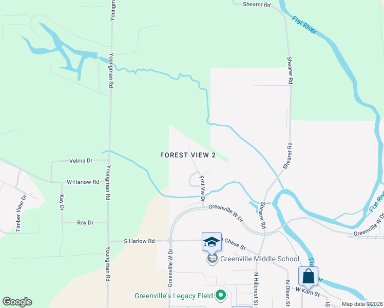 map of restaurants, bars, coffee shops, grocery stores, and more near 1403 Ridgeview Drive in Greenville