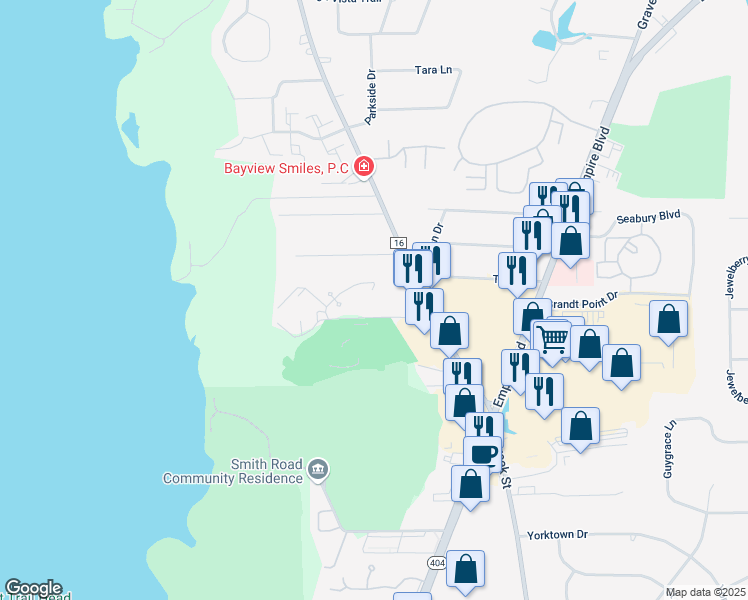map of restaurants, bars, coffee shops, grocery stores, and more near 100 Kidd Castle Way in Webster