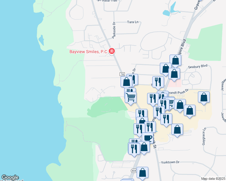map of restaurants, bars, coffee shops, grocery stores, and more near 100 Kidd Castle Way in Webster