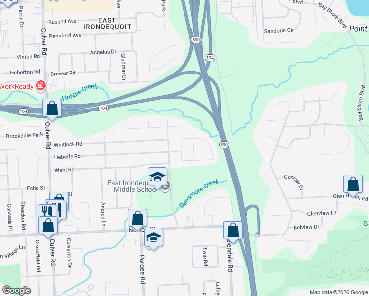 map of restaurants, bars, coffee shops, grocery stores, and more near 263 Kennedy Circle in Rochester