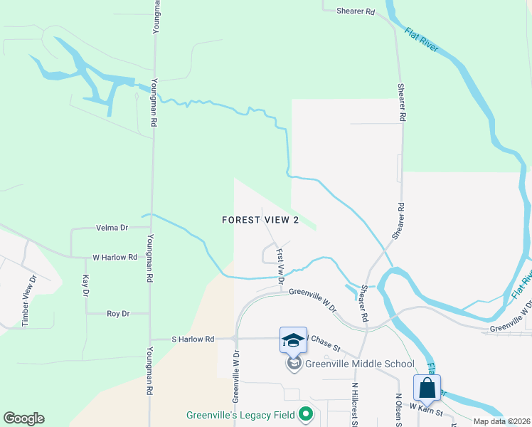 map of restaurants, bars, coffee shops, grocery stores, and more near 1403 Ridgeview Drive in Greenville