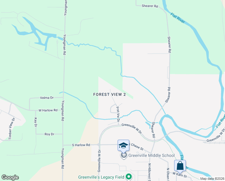 map of restaurants, bars, coffee shops, grocery stores, and more near 1403 Ridgeview Drive in Greenville