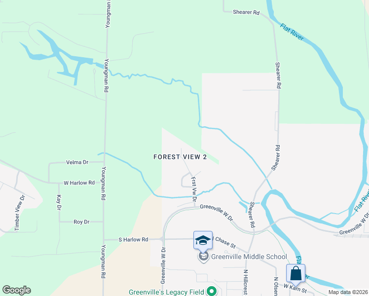 map of restaurants, bars, coffee shops, grocery stores, and more near 1403 Ridgeview Drive in Greenville