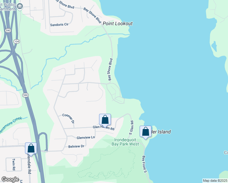 map of restaurants, bars, coffee shops, grocery stores, and more near 166 Bay Village Drive in Rochester