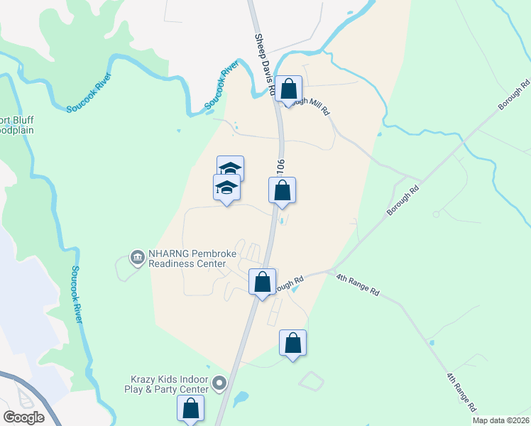 map of restaurants, bars, coffee shops, grocery stores, and more near 715 Riverwood Drive in Pembroke