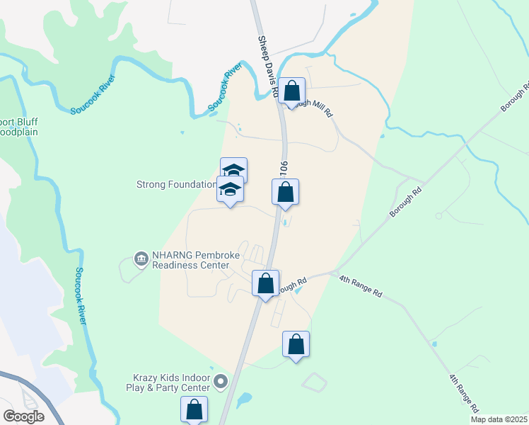 map of restaurants, bars, coffee shops, grocery stores, and more near 722 Riverwood Street in Pembroke