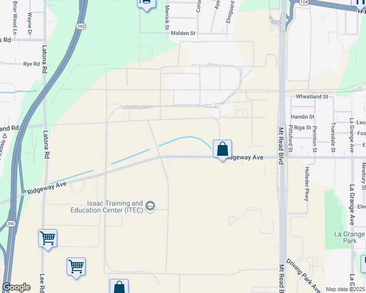 map of restaurants, bars, coffee shops, grocery stores, and more near in Monroe County