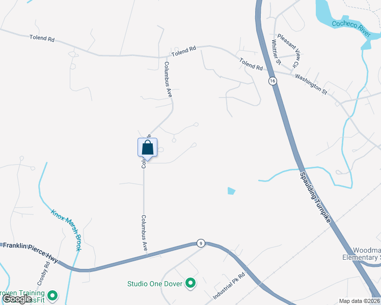 map of restaurants, bars, coffee shops, grocery stores, and more near 43 Wallace Drive in Dover