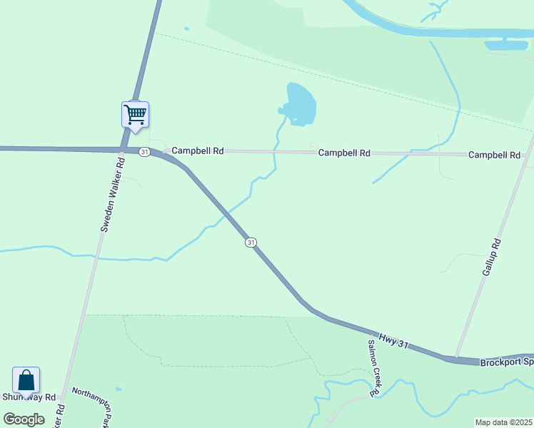 map of restaurants, bars, coffee shops, grocery stores, and more near 5360 Brockport Spencerport Road in Brockport