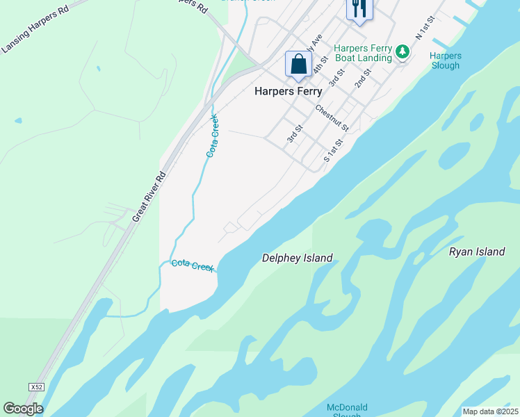map of restaurants, bars, coffee shops, grocery stores, and more near 510 Sandy Point Road in Harpers Ferry
