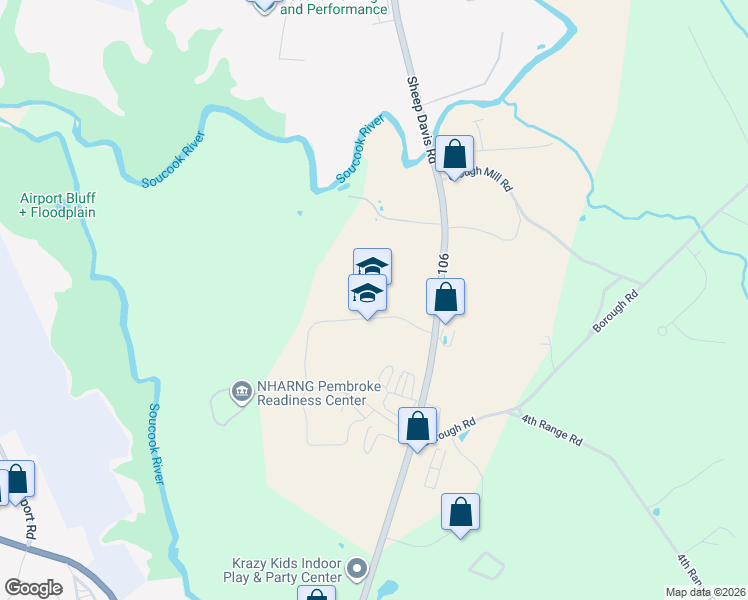 map of restaurants, bars, coffee shops, grocery stores, and more near 715 Riverwood Drive in Pembroke