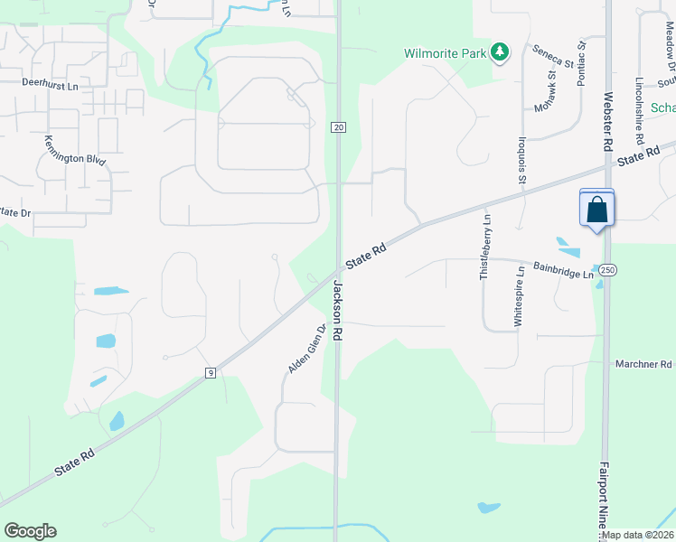 map of restaurants, bars, coffee shops, grocery stores, and more near State Road & Jackson Road in Webster