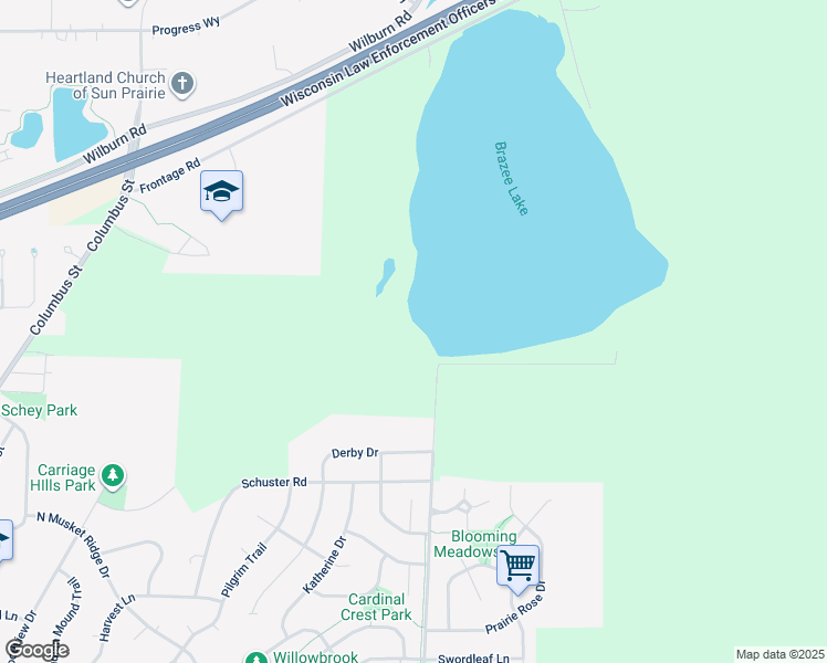 map of restaurants, bars, coffee shops, grocery stores, and more near 6337 Town Hall Drive in Sun Prairie