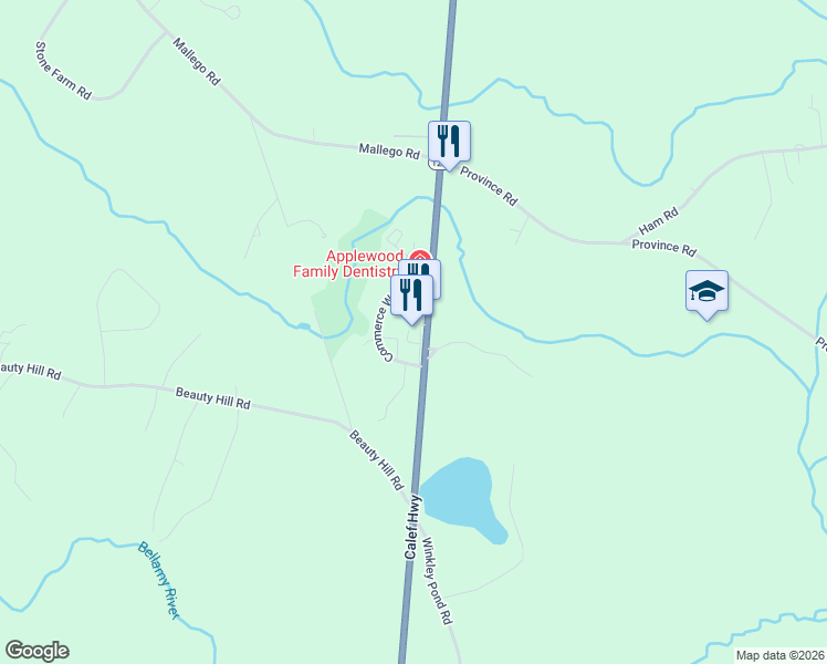 map of restaurants, bars, coffee shops, grocery stores, and more near 231 New Hampshire 125 in Barrington