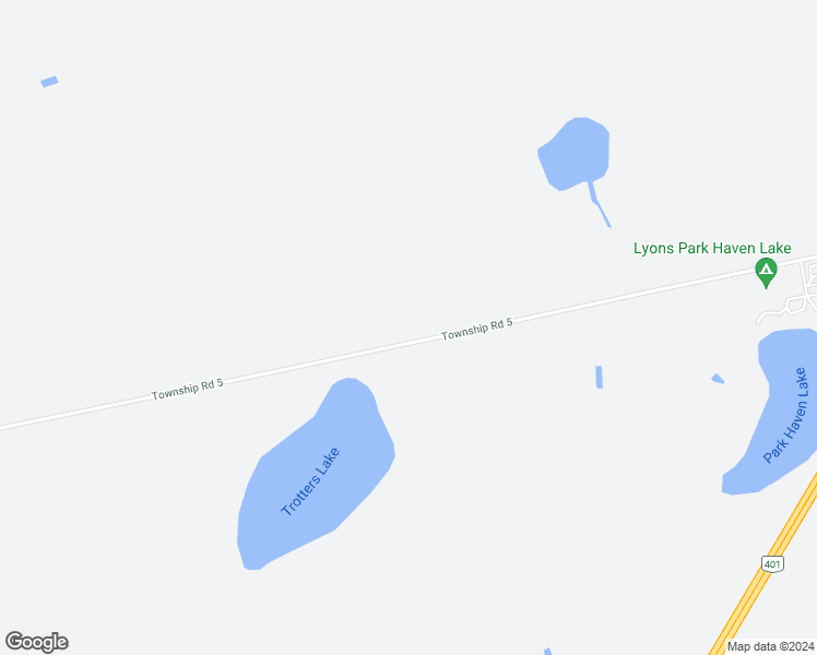 map of restaurants, bars, coffee shops, grocery stores, and more near 766121 Township Road 5 in Innerkip