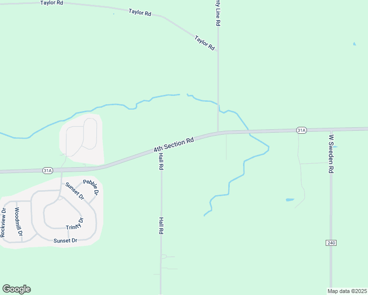 map of restaurants, bars, coffee shops, grocery stores, and more near 17266 4th Section Road in Holley