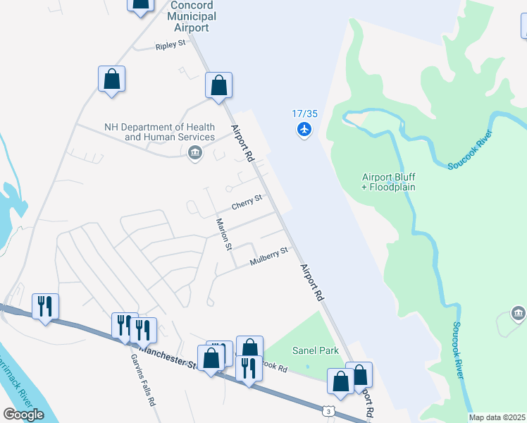 map of restaurants, bars, coffee shops, grocery stores, and more near 4 Greenwich Street in Concord