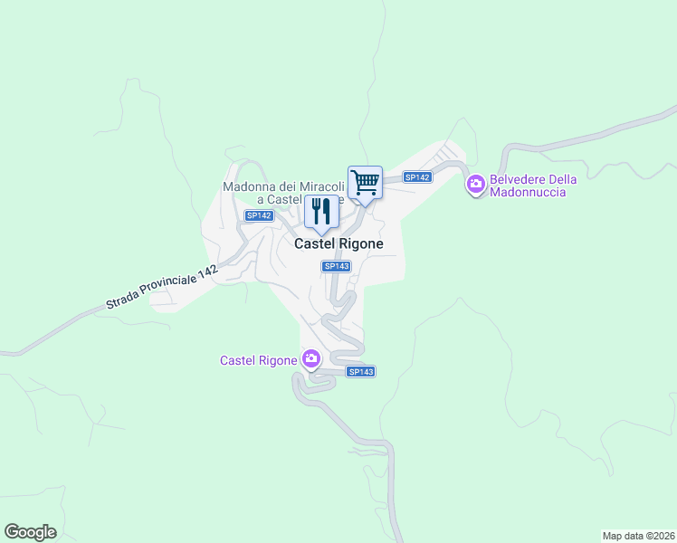 map of restaurants, bars, coffee shops, grocery stores, and more near 10-15 Via IV Novembre in Castel Rigone