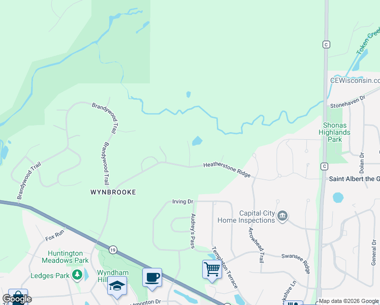 map of restaurants, bars, coffee shops, grocery stores, and more near 6342 Heatherstone Court in Sun Prairie
