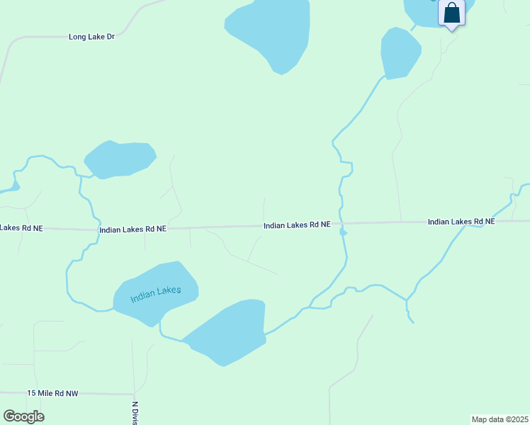 map of restaurants, bars, coffee shops, grocery stores, and more near 295 Indian Lakes Rd NE in Sparta