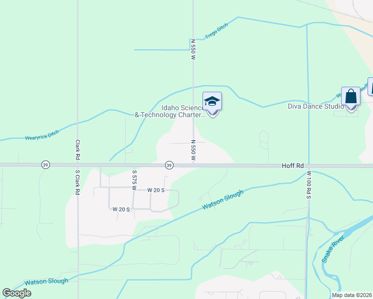 map of restaurants, bars, coffee shops, grocery stores, and more near 4 Trego Rd in Blackfoot