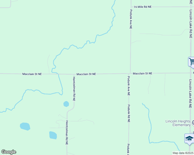 map of restaurants, bars, coffee shops, grocery stores, and more near 12168 Macclain Northeast in Cedar Springs