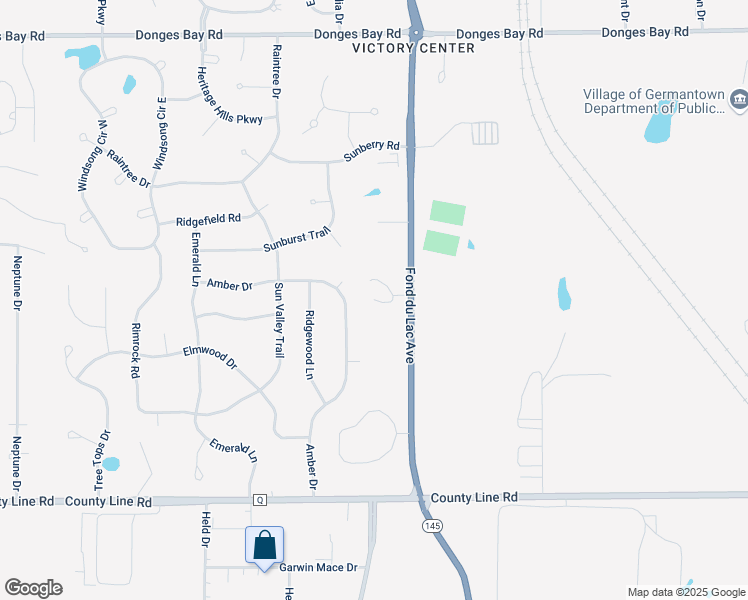 map of restaurants, bars, coffee shops, grocery stores, and more near N99W14110 Seven Pines Way in Germantown