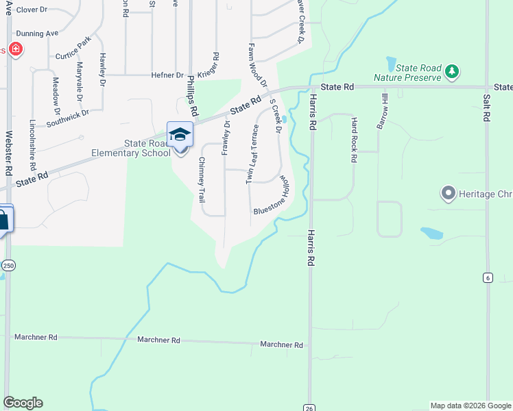 map of restaurants, bars, coffee shops, grocery stores, and more near 1148 Twin Leaf Terrace in Webster
