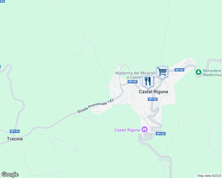 map of restaurants, bars, coffee shops, grocery stores, and more near 8 Via dei Cespugli in Castel Rigone