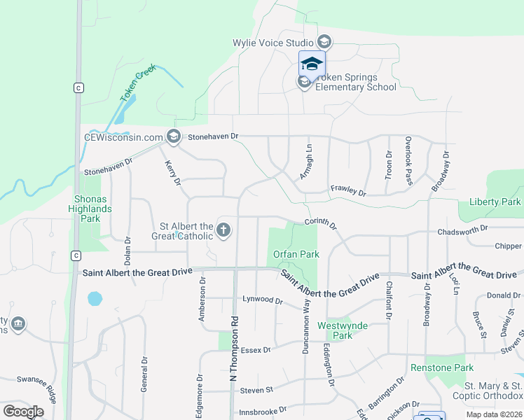 map of restaurants, bars, coffee shops, grocery stores, and more near 2218 Corinth Drive in Sun Prairie
