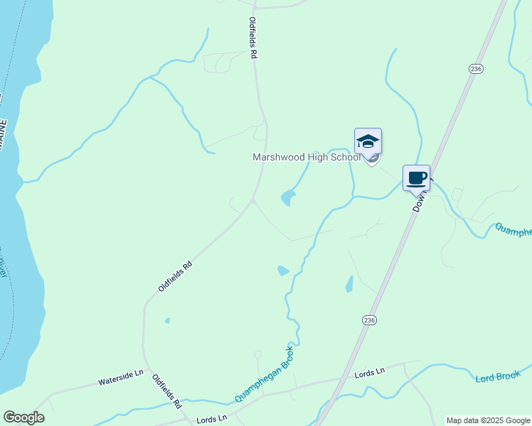 map of restaurants, bars, coffee shops, grocery stores, and more near 11 Clarks Lane in South Berwick