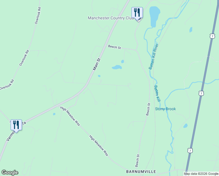 map of restaurants, bars, coffee shops, grocery stores, and more near 158 Upland Downs Road in Manchester