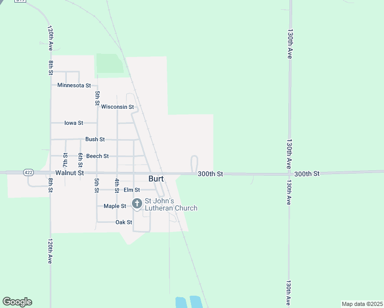 map of restaurants, bars, coffee shops, grocery stores, and more near 115 East Walnut Street in Burt