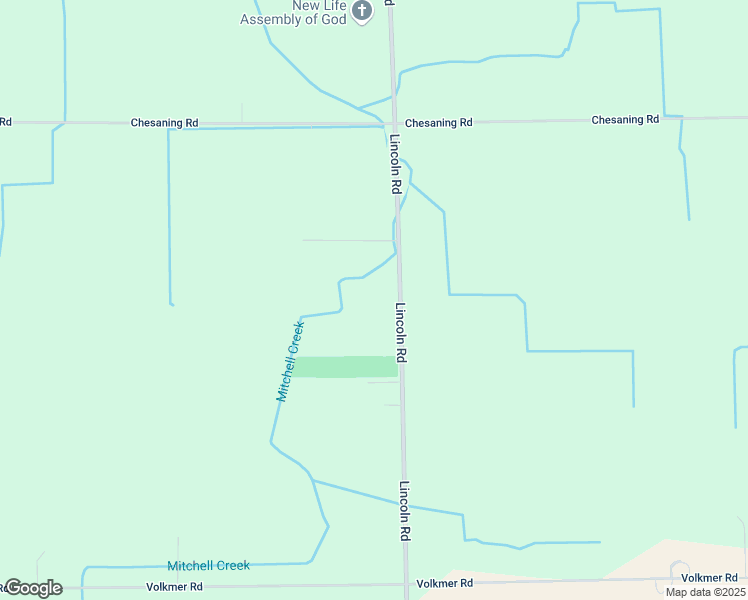 map of restaurants, bars, coffee shops, grocery stores, and more near 15390 Lincoln Road in Chesaning