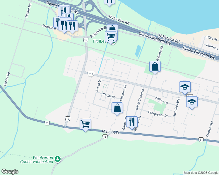 map of restaurants, bars, coffee shops, grocery stores, and more near 27 Beech Street in Grimsby
