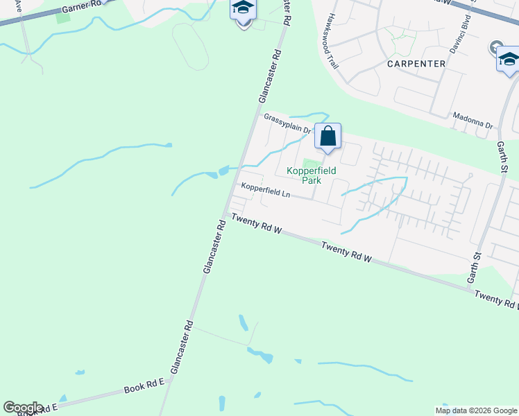 map of restaurants, bars, coffee shops, grocery stores, and more near 35 Kopperfield Lane in Hamilton