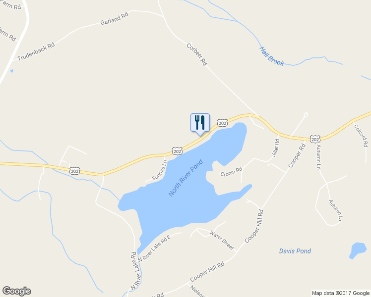 map of restaurants, bars, coffee shops, grocery stores, and more near 13 Rochester Road in Northwood