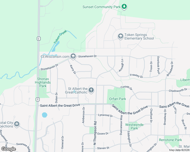 map of restaurants, bars, coffee shops, grocery stores, and more near 1221 Saint Patrick Way in Sun Prairie