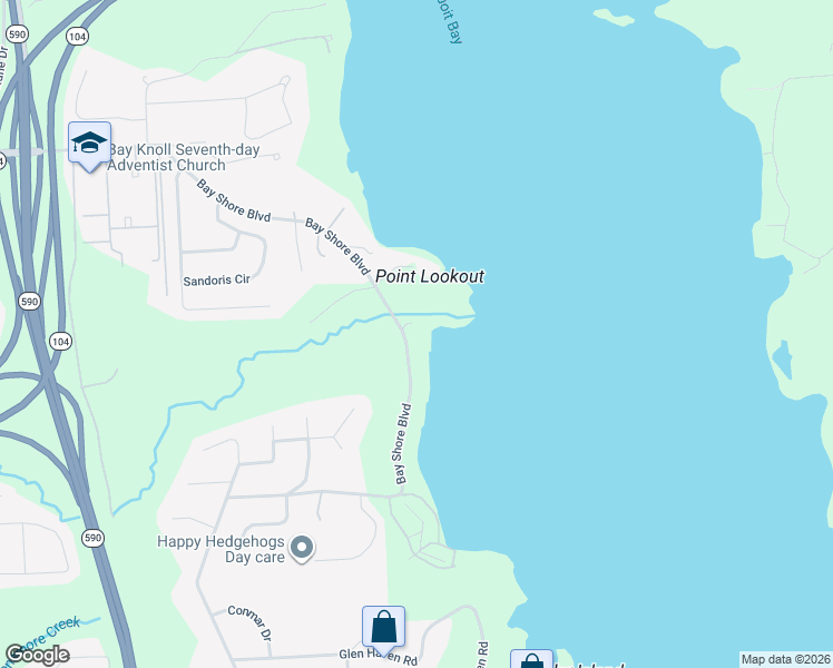 map of restaurants, bars, coffee shops, grocery stores, and more near 1370 Bay Shore Boulevard in Rochester