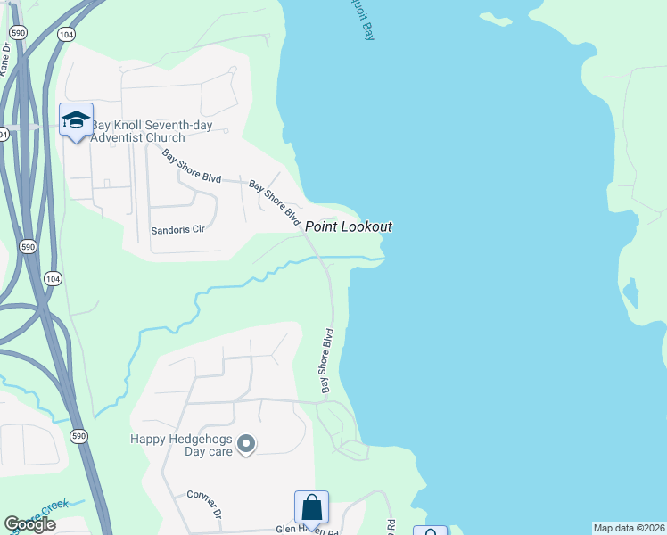 map of restaurants, bars, coffee shops, grocery stores, and more near 1372 Bay Shore Boulevard in Rochester